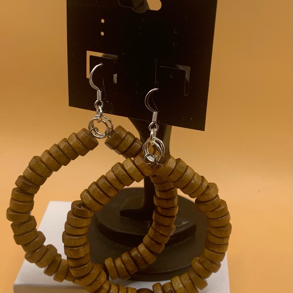 Elegant Brown Hoop Earrings